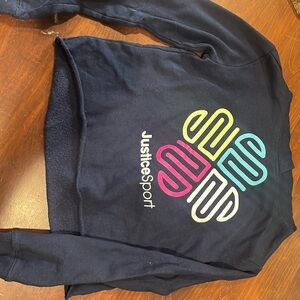 Justice sport crop top hoodie - size 8